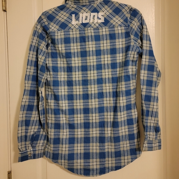 Women's Detroit Lions Wordmark Flannel Shirt - Picture 2 of 6
